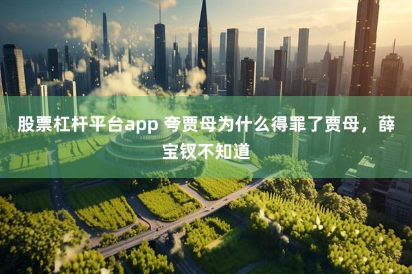 股票杠杆平台app 夸贾母为什么得罪了贾母，薛宝钗不知道