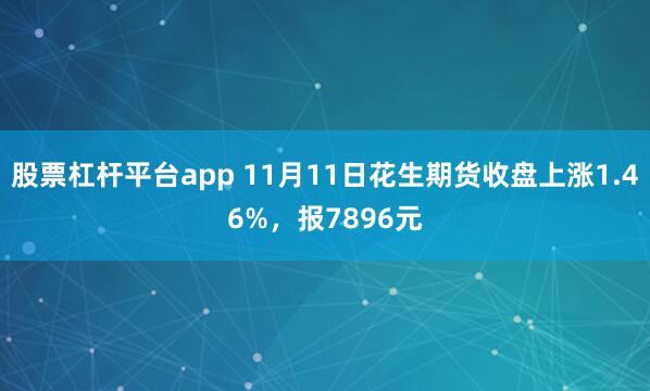 股票杠杆平台app 11月11日花生期货收盘上涨1.46%，报7896元