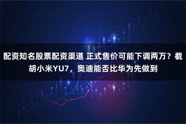 配资知名股票配资渠道 正式售价可能下调两万？截胡小米YU7，奥迪能否比华为先做到